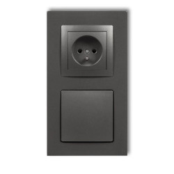 DECO Gniazdo ssące odkurzacza centralnego z gniazdem pojedynczym z uziemieniem DECOvac grafitowy 11DGV-2