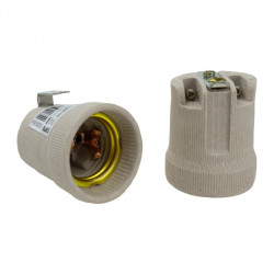Oprawka E-27 ceramiczna z uchwytem CB-450137