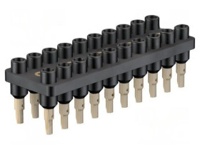 Listwa gniazdowa bananowe 2mm czarny 70VDC 10A 33VAC 12mm 63.9358-21
