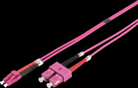 DK-2532-01-4 FO patch cable, OM4, LC / SC, duplex, violet, 1m