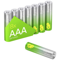 GP SUP24A378C8 Super AAA Batteries 8piece 1.5V Longer Life Leak-Proof
