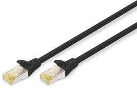 Patch cable, RJ45 plug, straight to RJ45 plug, straight, Cat 6A, S/FTP, LSZH, 10 m, black, DK-1644-A-100/BL