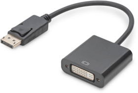 Converter, 0.15 m, black, DisplayPort 1.1 plug, straight to DVI-I Dual Link (24+5) socket, straight, DB-340414-001-S