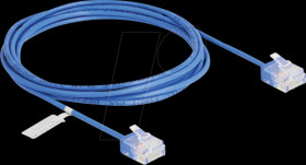 80797 RJ45 Network Cable Cat.6 UTP Ultra Slim 2 m blue with short plug