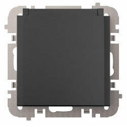 Vestra Gniazdo 2P+Z bez ramki podtynkowe IP44 czarny 3836‑19