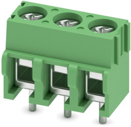 PCB terminal, 3 pole, pitch 5 mm, AWG 26-14, 17.5 A, screw connection, green, 1935174