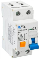 Wyłącznik różnicowoprądowy z członem nadprądowym 1P+N 20A 30mA typ AC LC-Tec EBS9BLN-30/20/AC LCTEC-EBS9BLN-30/20/