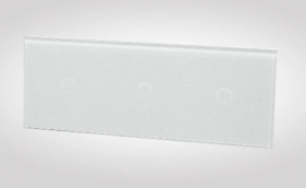 TouchMe Duży panel szklany, 3 x łącznik pojedynczy, biały TM701701701W