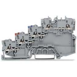 Kostka zaciskowa na szynie DIN WAGO poziomy: 4 24 → 16AWGWciskany zacisk Cage Clamp TOPJOB S