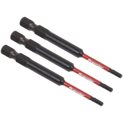 Sealey AK8260 Hex 2.5mm Impact Power Tool Bits 75mm - 3pc