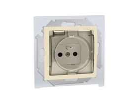 SIMON 15 Gniazdo z uziemieniem do IP44 bez uszczelki z przesłonami klapka transp. (moduł) zaciski śrub. beż 1591950B-031A KONTAK
