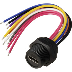 TRU COMPONENTS TC-13543616 USB-C 3.0 Receptacle Plastic Waterproof Cable 0.1 m