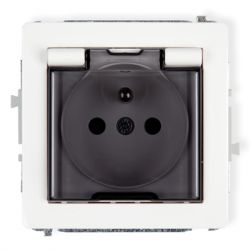 Mechanizm gniazda bryzgoszczelnego 2P+Z (klapka dymna)