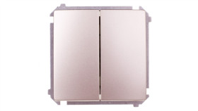 Simon Basic Przycisk Podwójny Zwierny, Szybkozłącza, Satyna Metalizowana...