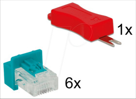 86425 Network RJ45 Secure Clip Connector Set 6 pieces