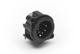 Złącze XLR 5 -pinowe Montaż w obudowie XLR Męski Czarny