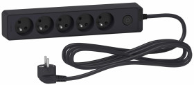 Odace Przedłużacz 5 gniazdowy z łącznikiem 3m antracyt ST9353B
