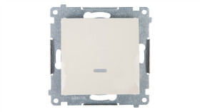 Simon 54 Przycisk Pojedynczy, Szybkozłącza, Kremowy Dp1l.01/41