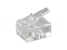 Wtyczka RJ11 do kabla płaskiego, 4-biegunowa do zaciskania na...