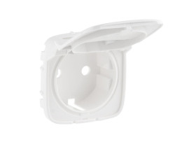 VALENA ALLURE Plakietka biała gniazda pojedynczego schuko z klapką 754845 LEGRAND