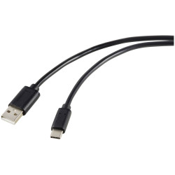 Renkforce RF-5720398 USB cable USB 2.0 USB-C to USB-A 1.80 m Black