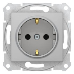 Sedna Gniazdo pojedyncze z/u SCHUKO z przesłonami (z. bezgwint.) alu SDN3001760