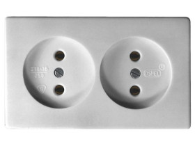 KAPPA Gniazdo podwójne bez uziemienia białe GW-2K/00 OSPEL