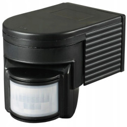 Czujnik ruchu / zmierzchu PIR zewnętrzny LED czarny 180stopni 6S-CR2-B