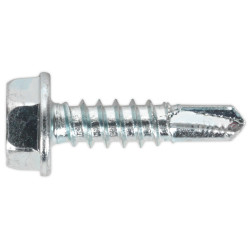 Sealey SDHX4819 Self Drilling Screw 4.8 x 19mm Hex Head Zinc DIN 7504K Pack 100