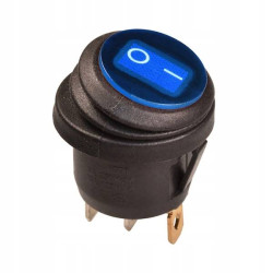PRZEŁĄCZNIK NIEBIESKI OKRĄGLY IP65 WODOODPORNY 16A 12 V PODŚWIETLENIE 12V