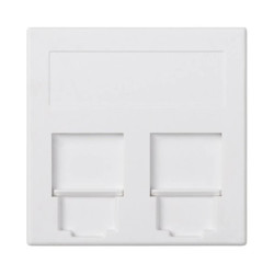 Simon Connect Płytka S500, 2x RJ z osłonami PANDUIT czysta biel 50019089-030