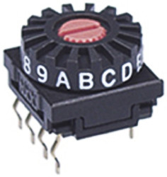 Przełącznik obrotowy, 3P3T, 100 mA, 5V dc, 16-położeniowy, NKK Switches