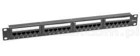 Patch panel, patchpanel, 24 porty UTP kat6, 1U, dual block, wkładki opisowe