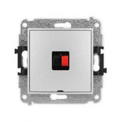 ICON Mechanizm gniazda głośnikowego pojedynczego, bez pola opisowego srebrny metalik 7IGGBO-1