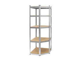 Regał magazynowy narożny 180x40x70 srebrny Rebel