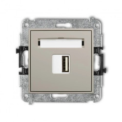 ICON Mechanizm ładowarki USB pojedynczej USB A, 10W max., 5V, 2A taupe 60ICUSB-3