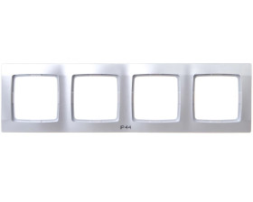 KARO Ramka poczwórna do łączników IP44 srebrny perłowy RH-4S/43