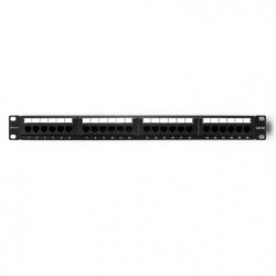 Qoltec Patch panel RACK 24 porty kat.5E UTP Czarny