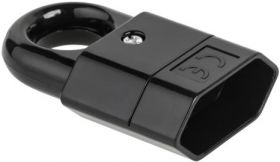 Gniazdo pĹaskie z uchwytem czarne GP2C-2