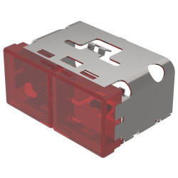 Soczewki do wskaźników, 03-902, Czerwony, Prostokąt, długość: 38