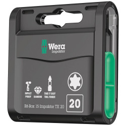 Wera 05057772001 Bit-Box 15 Impaktor TX TX 20 x 25 mm 15 Piece