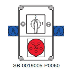 Rozdzielnica 0-1(32A, 3P+N rozłączony) 5x32A 2x3x16A(bezp.10A) INA=32A SB-001905-P0060-54