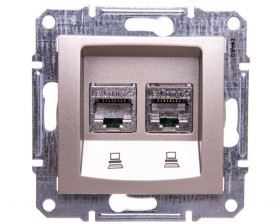 Sedna Gniazdo satyna 2xRJ45 5e FTP SDN4600168