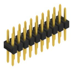 Pin header, 20 pole, pitch 2.54 mm, straight, black, 10053379