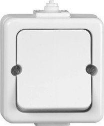 JANTAR Łącznik pojedynczy n/t IP44 biały /przykręcany klawisz/ WNT-1J