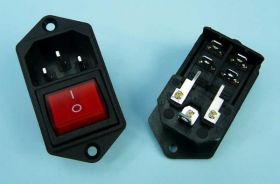 WT.SIEC.KOMP.C14+PRZEŁ. DO OBUDOWY 4,8mm