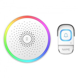 ENTIKO DC, dzwonek bezprzewodowy bateryjny, learning system, 60 dźwięków, 300m, biały,OR-DB-RA-173/W
