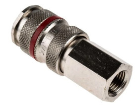 Szybkozłączka pneumatyczna, materiał Mosiądz, złącze G 1/4 żeńskie, RS PRO PLC 60, Rectus 19