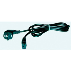 Power cable, german schuko-style plug/cold device jack, device connection line, black, 640-044-02