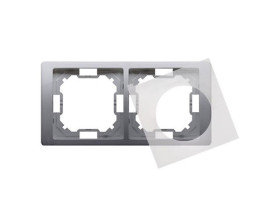 SIMON BASIC NEOS Ramka 2 podwójna uniwersalna z kompletem uszczelek IP44 inox metalizowana BMRC2B/21 KONTAKT SIMON